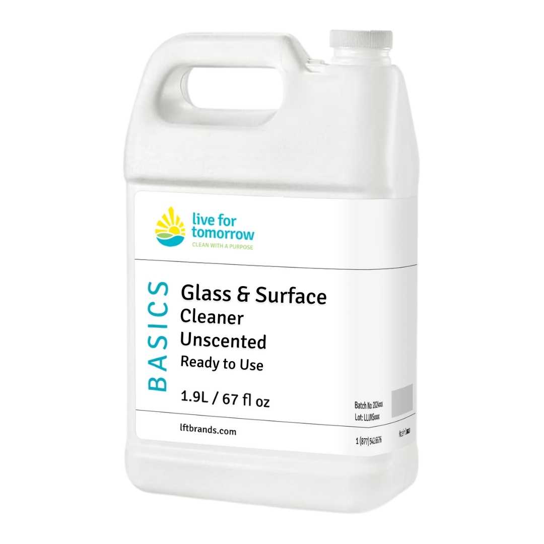 BASICS Glass & Surface Cleaner, Unscented, RTU