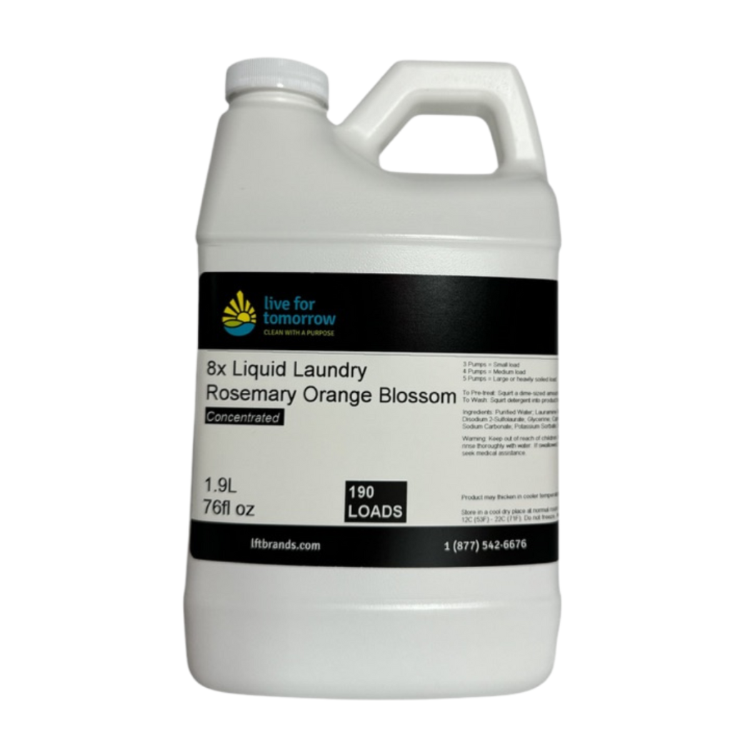 Liquid Laundry Detergent, 8X Concentrated, Rosemary Orange Blossom