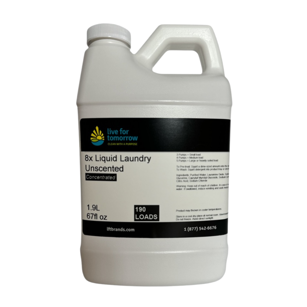 Liquid Laundry Detergent, 8X Concentrated, Unscented