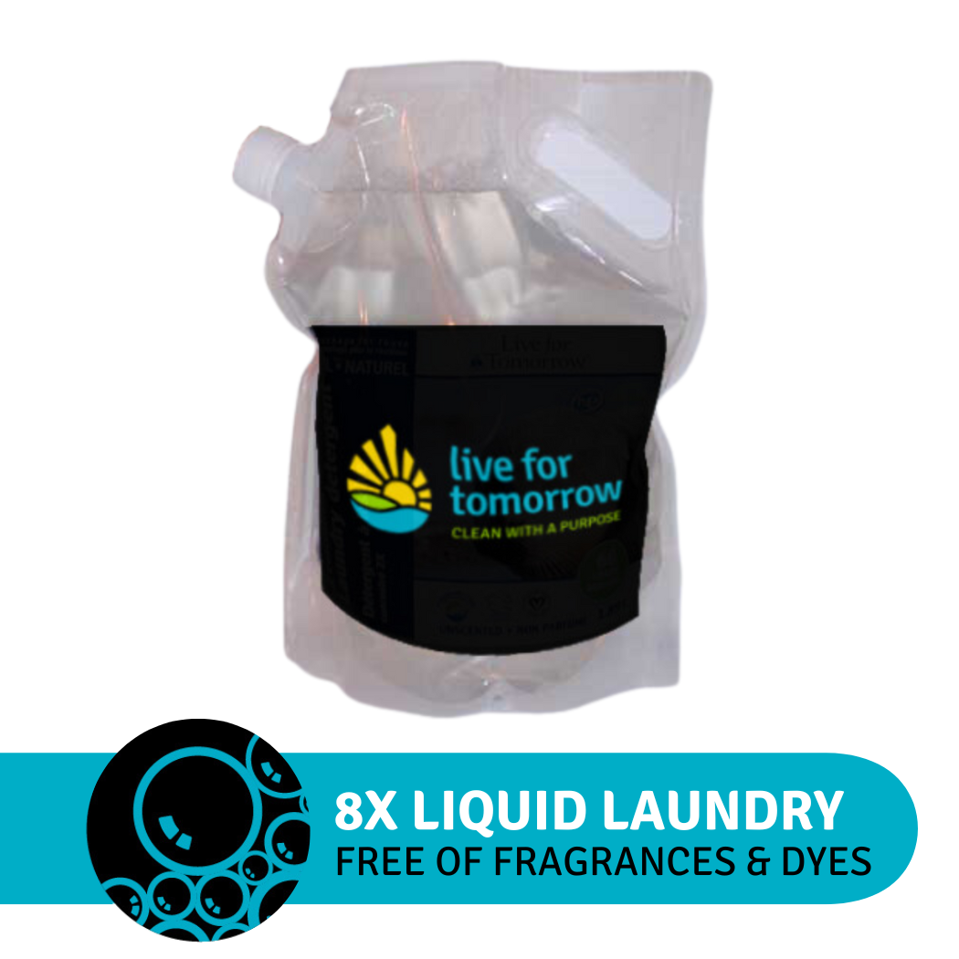 1.5L pouch of Unscented 8x Natural Laundry Soap for Refill
