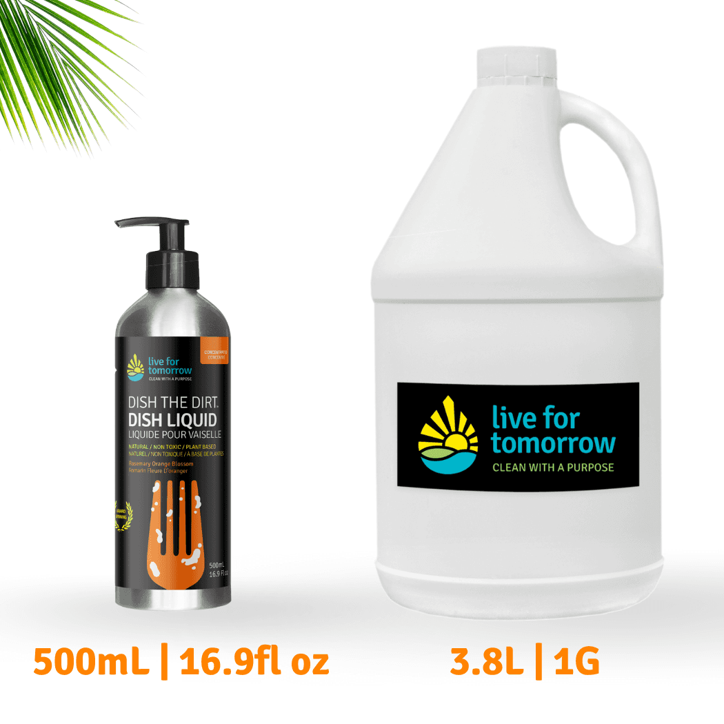 500mL aluminum bottle of Rosemary Orange Blossom Concentrated Natural Dish Soap with Eco-friendly Product of the Year Award