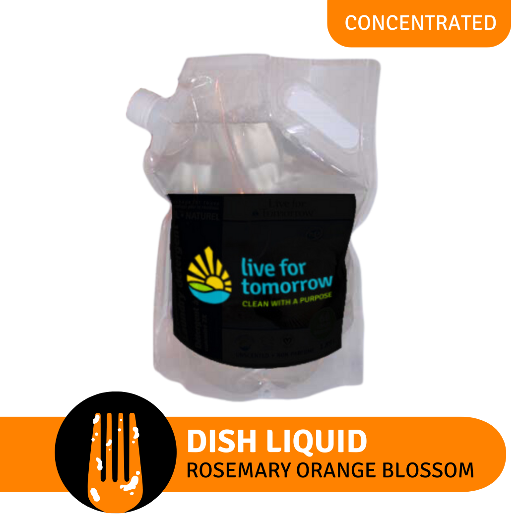 1.5L REFILL pouch of Rosemary Orange Blossom Concentrated Natural Dish Soap