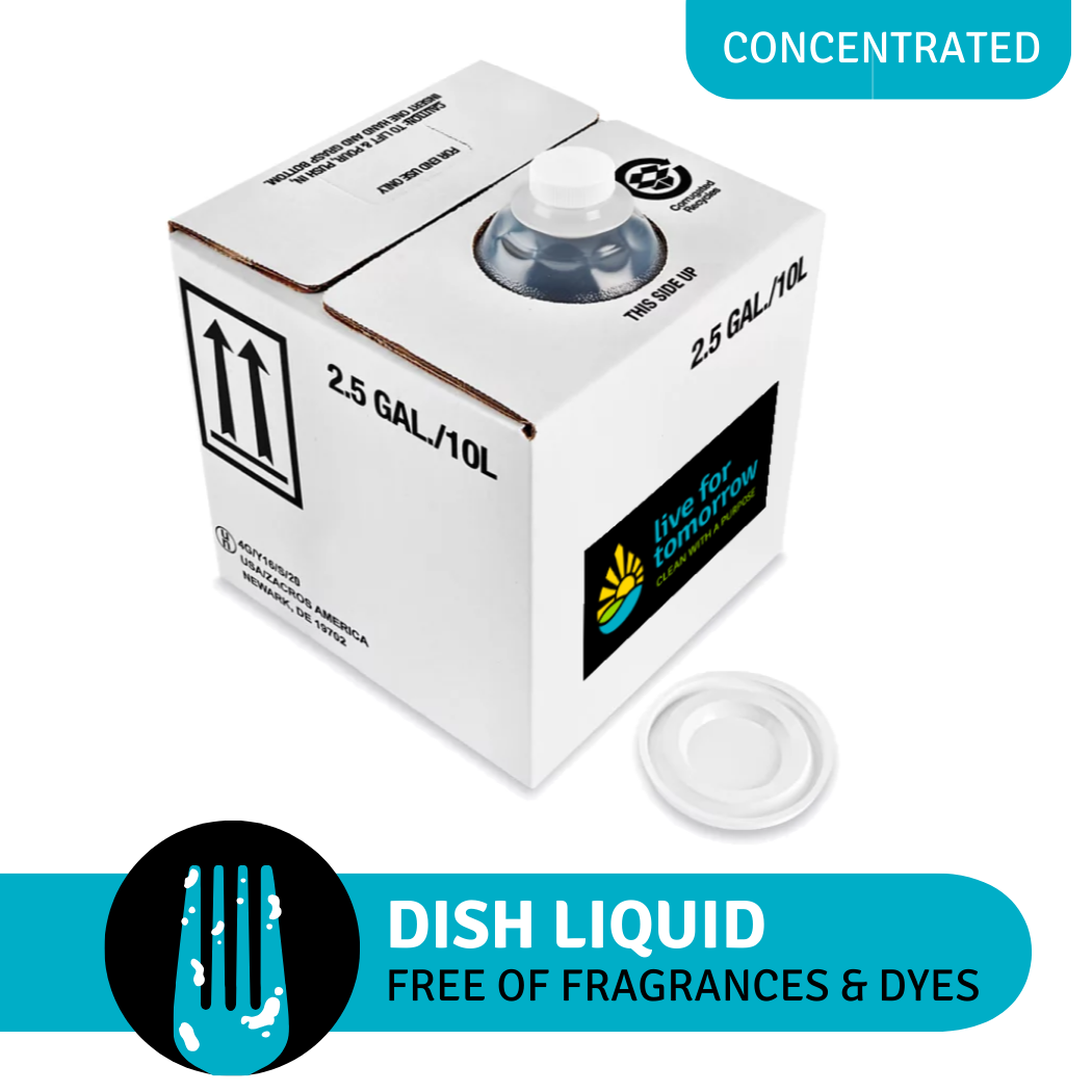 10L bag-in-box of Unscented Concentrated Natural Dish Soap for refills
