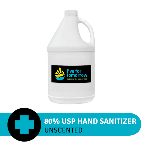 Hand Sanitizer, Unscented, 80% USP, Live For Tomorrow
