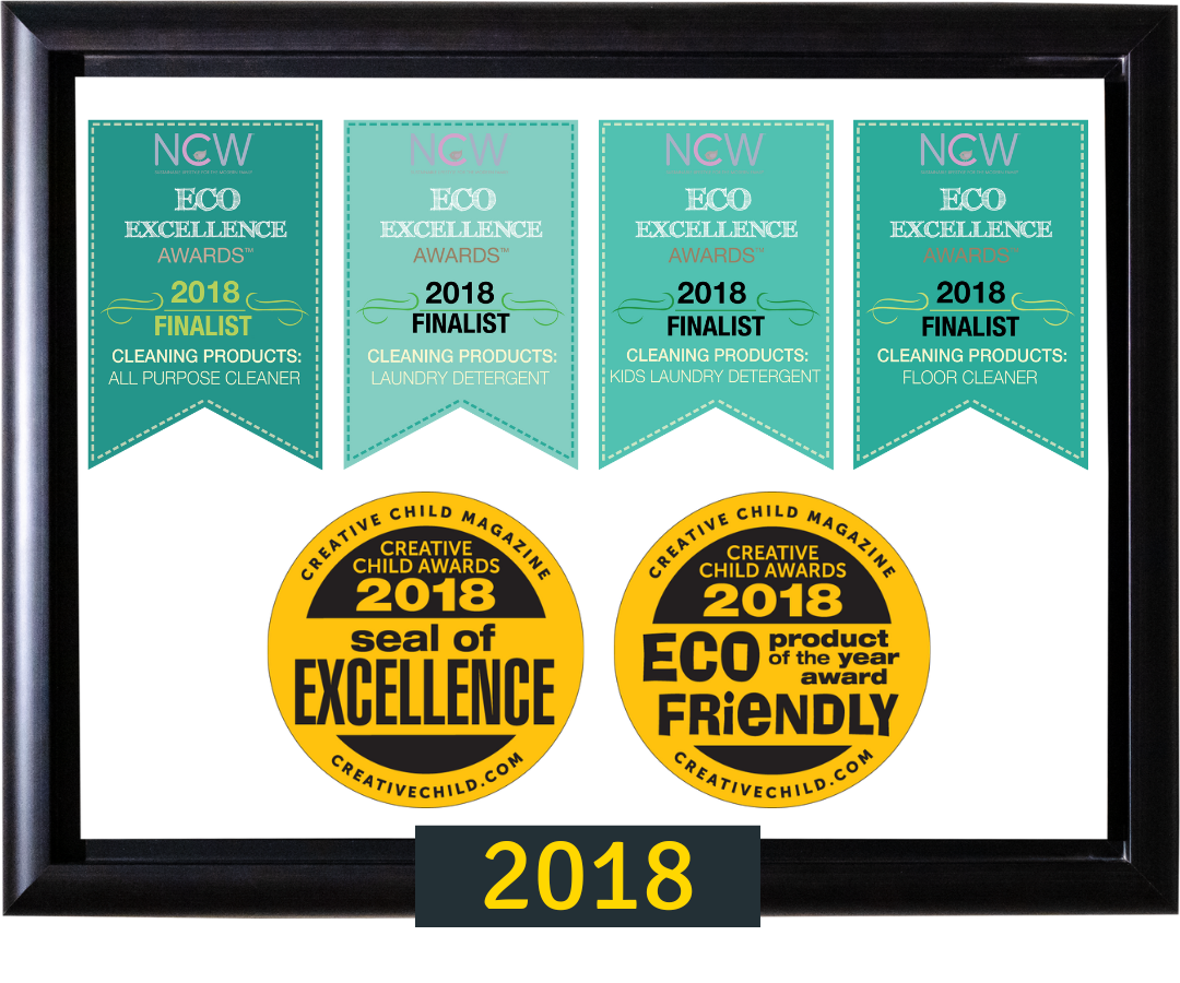 2018 - Eco Excellence Award by Natural Child World,  Seal of Excellence and Eco Friendly Product of the Year by Creative Child Magazine