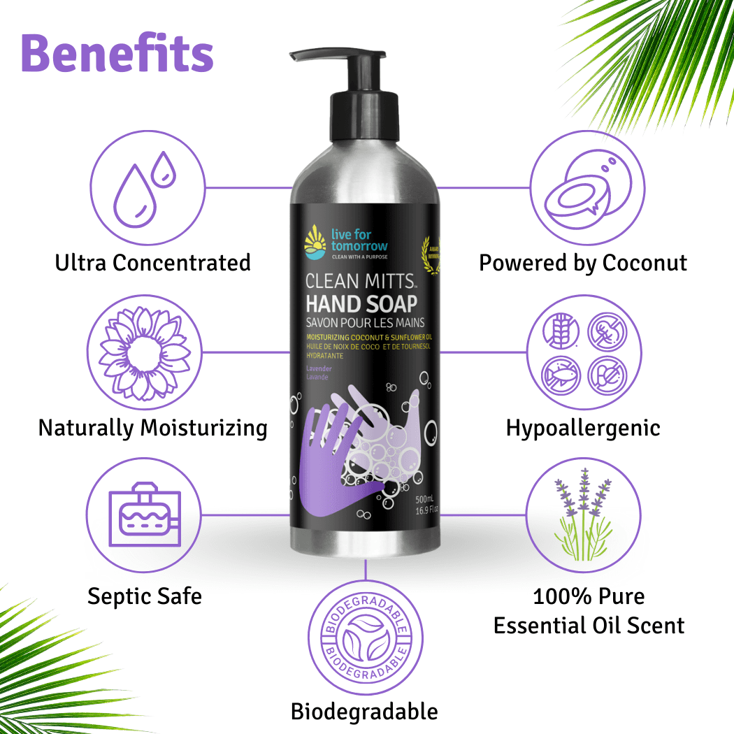 Hand Soap, Lavender, with Coconut & Sunflower Moisturizer, Live For Tomorrow