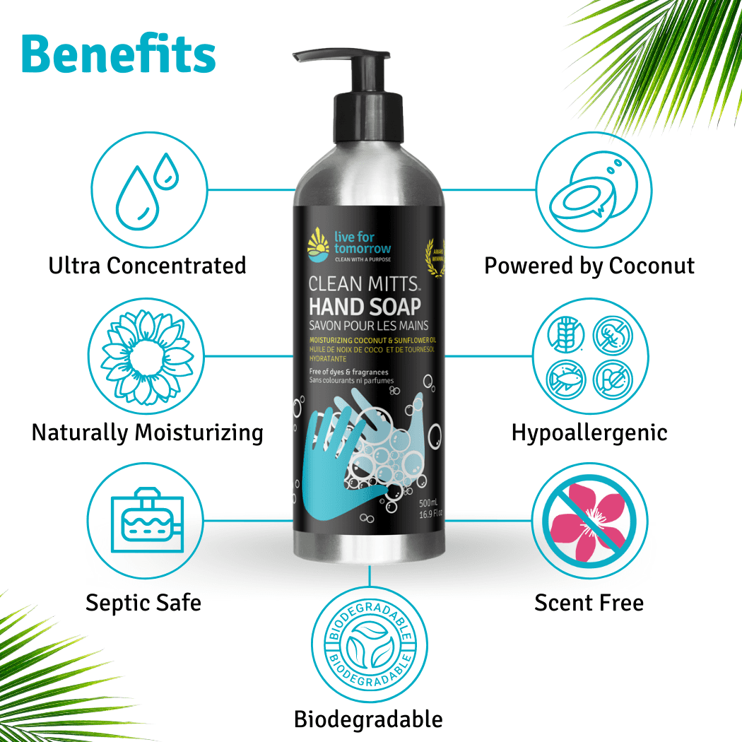 Hand Soap, Unscented, with Coconut & Sunflower Moisturizer, Live For Tomorrow