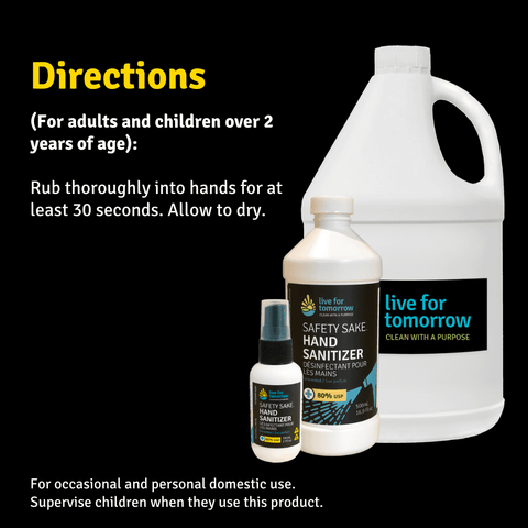 Hand Sanitizer, Unscented, 80% USP Live For Tomorrow