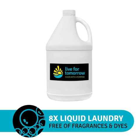 Refill Size, Natural Liquid Laundry Detergent, 8x Concentrated, Unscented, Live For Tomorrow
